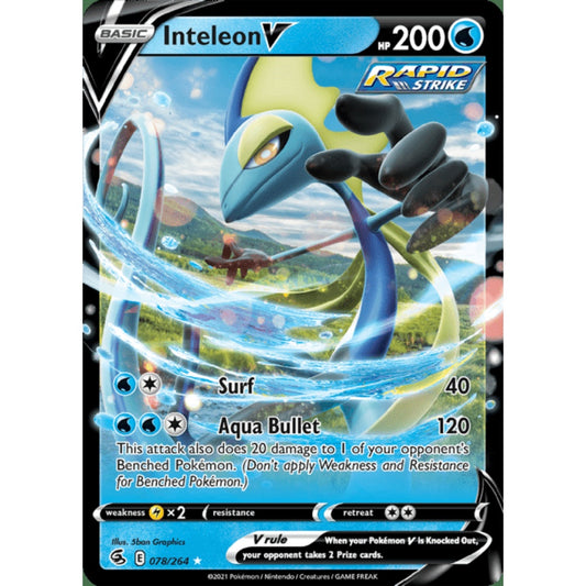Inteleon V Double Rare 078/264 Pokemon Card Game Fusion Strike