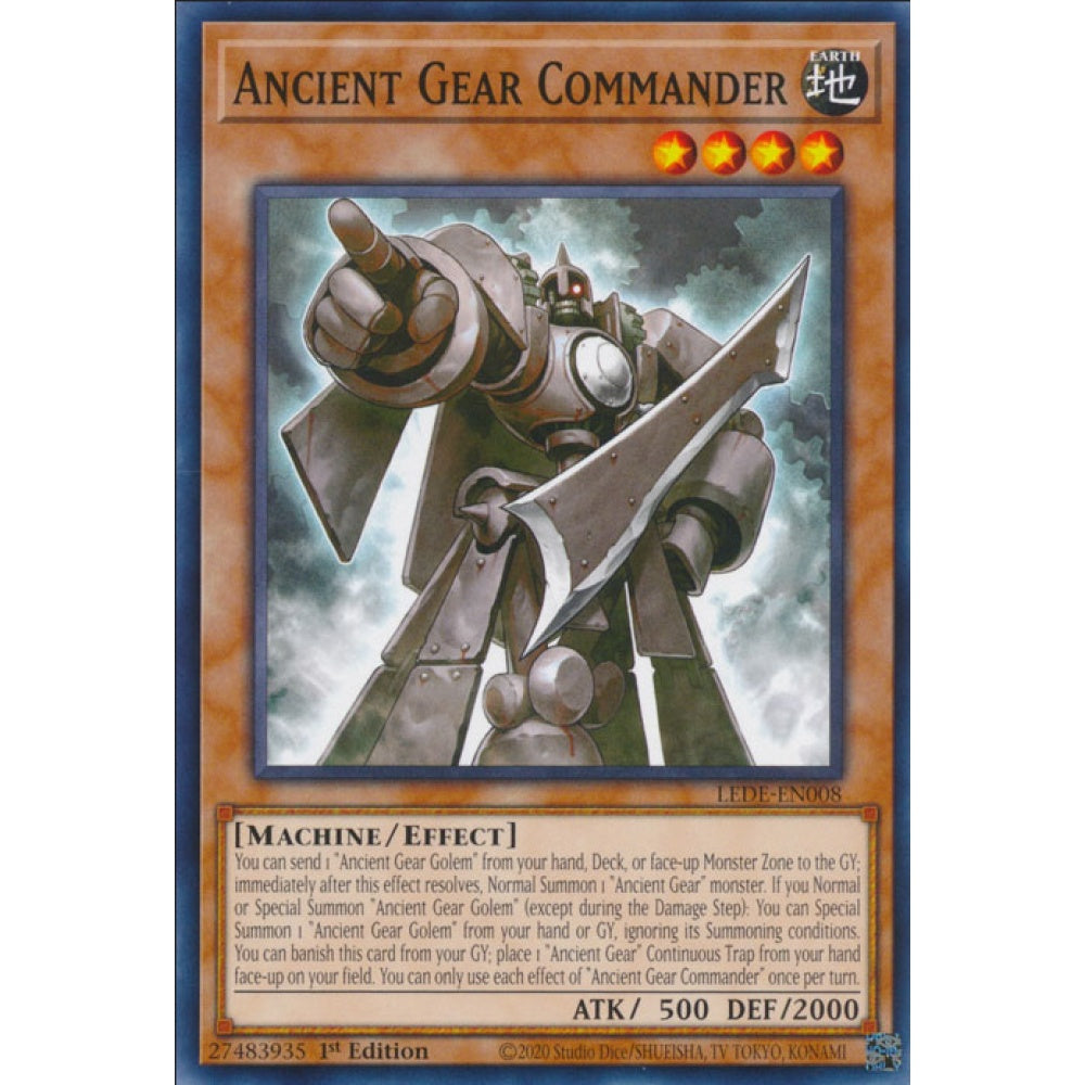 Ancient Gear Commander, LEDE-EN008, Common, Yu-Gi-Oh!, Legacy of Destruction
