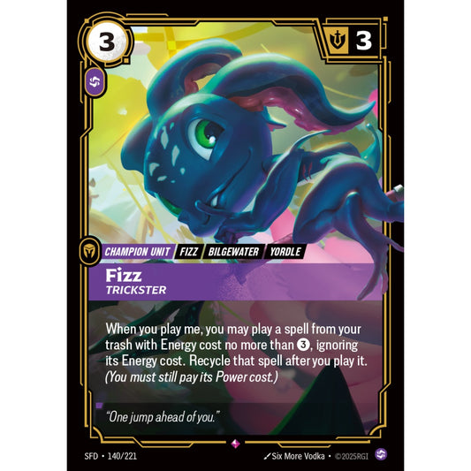 Fizz, Trickster SFD-140/221 Riftbound Card Game Spiritforged Rare
