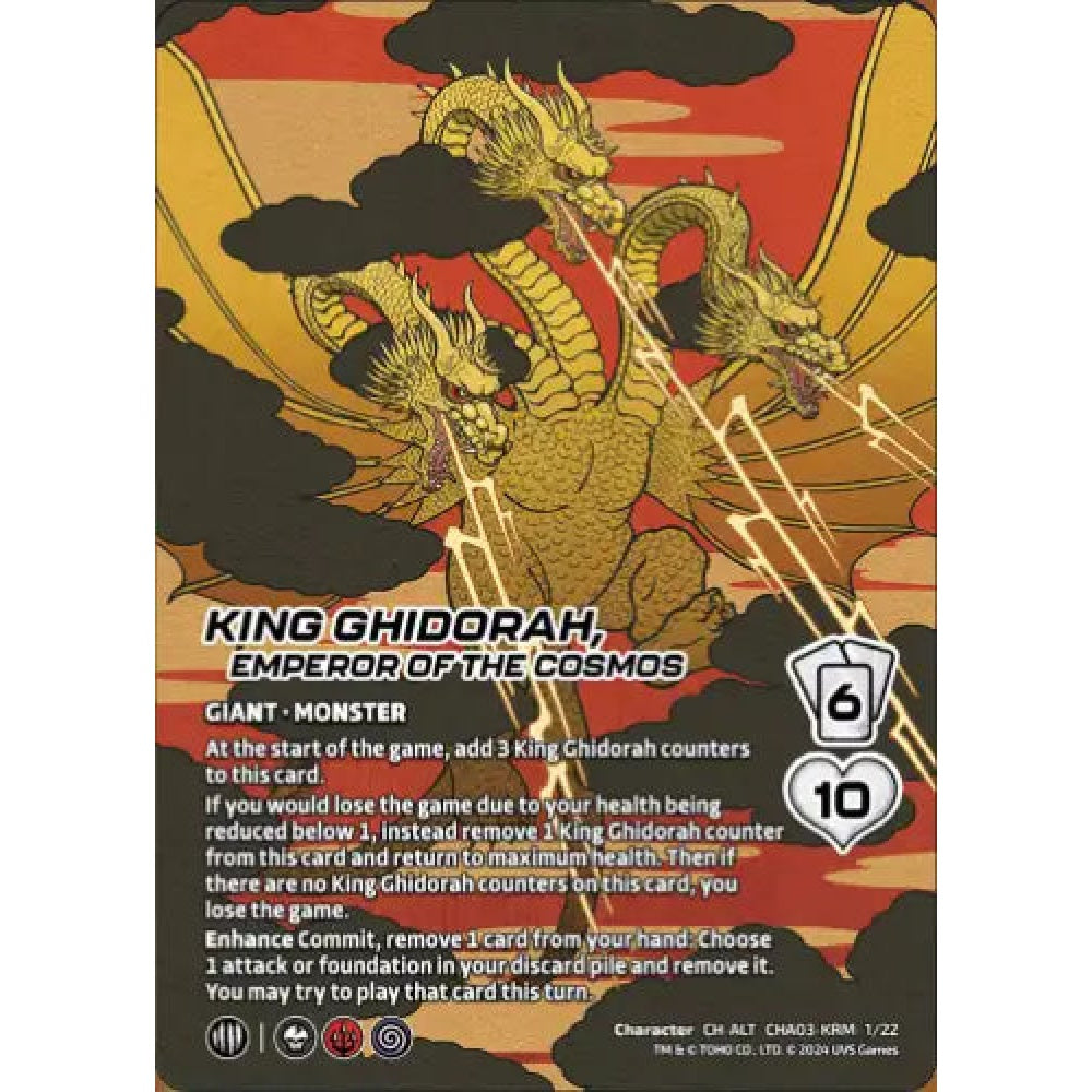 King Ghidorah, Emperor of the Cosmos, 1/22, CH-ALT, UniVersus, Challengers Godzilla & Mothra, King Ghidorah & Rodan