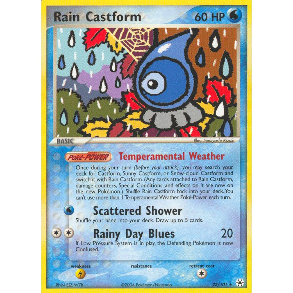 Rain Castform Rare 23/101 Pokemon Card Game Hidden Legends
