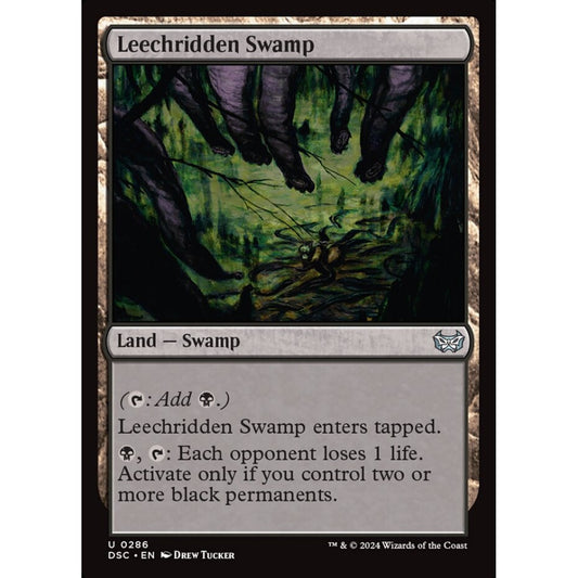 Leechridden Swamp, 286, uncommon, Magic: The Gathering, Duskmourn: House of Horror