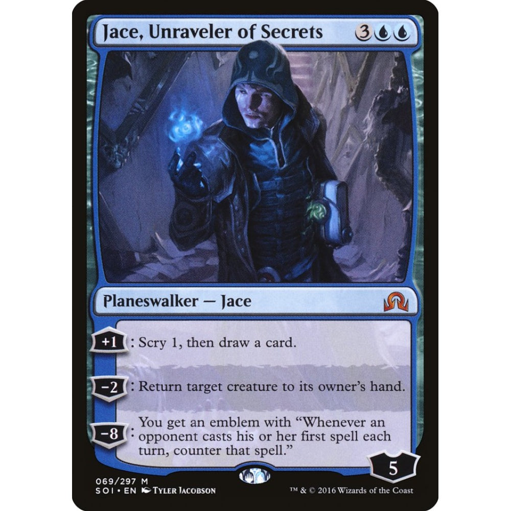 Jace, Unraveler of Secrets mythic 69 Magic the Gathering Shadows over Innistrad