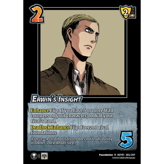 Erwin's Insight, 265/297, R, UniVersus, Attack on Titan: Battle for Humanity