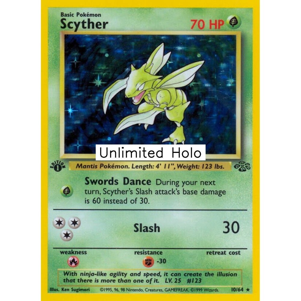 Scyther Rare Holo 10/64 Pokemon Card Game Jungle