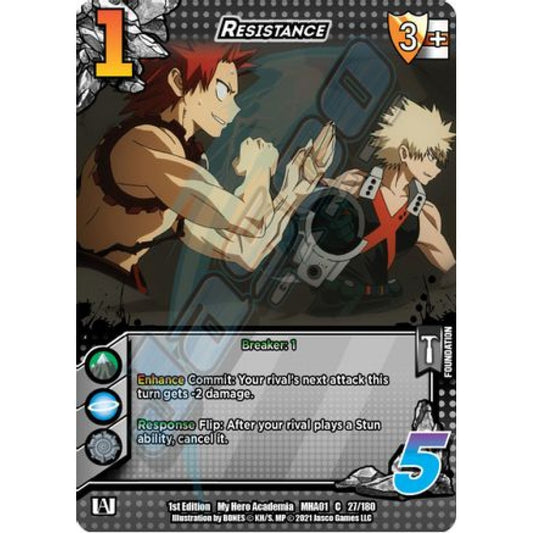 Resistance, 27/180, C, UniVersus, MHA01 My Hero Academia