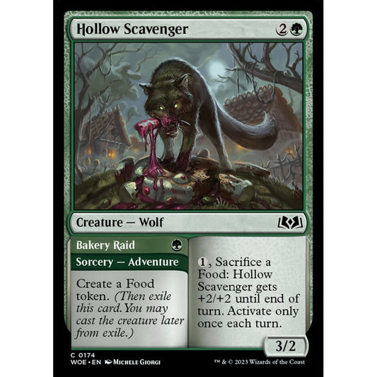 Hollow Scavenger // Bakery Raid, common, 174, Magic the Gathering, Wilds of Eldraine