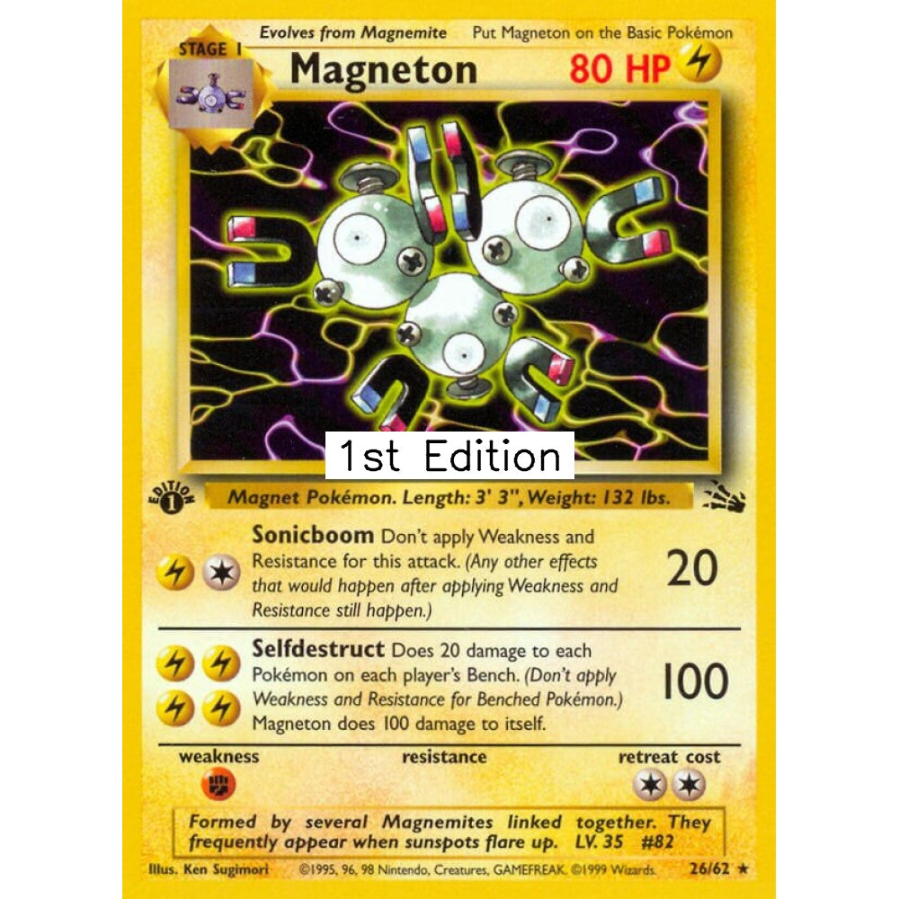 Magneton Rare 26/62 Pokemon Card Game Fossil