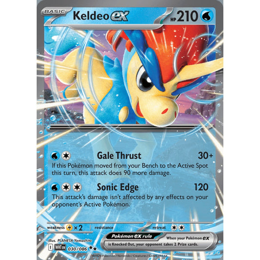 Keldeo ex Double Rare 30/086 Pokemon Card Game White Flare