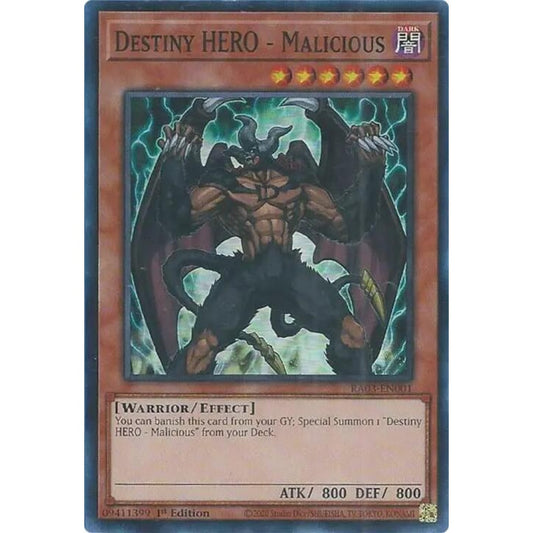 Destiny HERO - Malicious RA03-EN001 Super Yu-Gi-Oh Quarter Century Bonanza