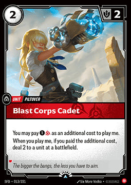 Blast Corps Cadet - Spiritforged: Promos (Uncommon) [SFDX-013]