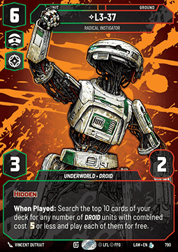 L3-37, Radical Instigator (V.3) - A Lawless Time: Extras (Legendary) [XLAW-790]