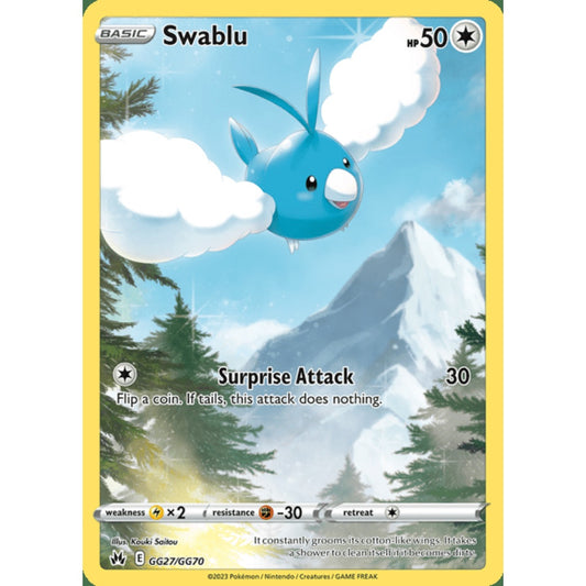 Swablu Illustration Rare GG27/GG70 Pokemon Card Game Crown Zenith