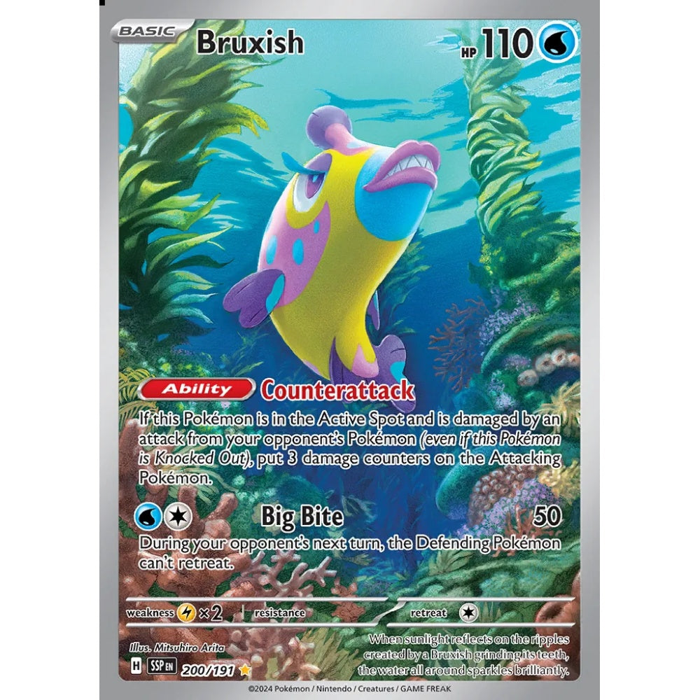 Bruxish Illustration Rare 200/191 Pokemon Card Game Surging Sparks