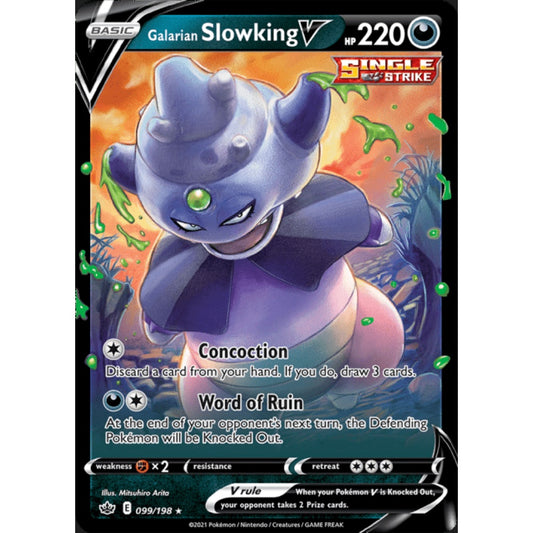 Galarian Slowking V Double Rare 099/198 Pokemon Card Game Chilling Reign