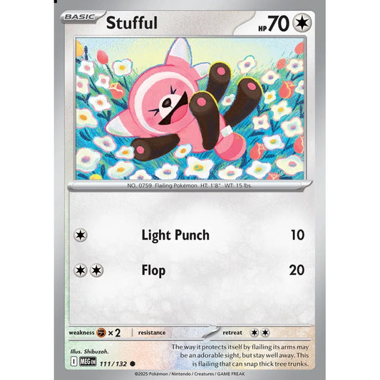 Stufful Common 111/132 Pokemon Card Game Mega Evolution