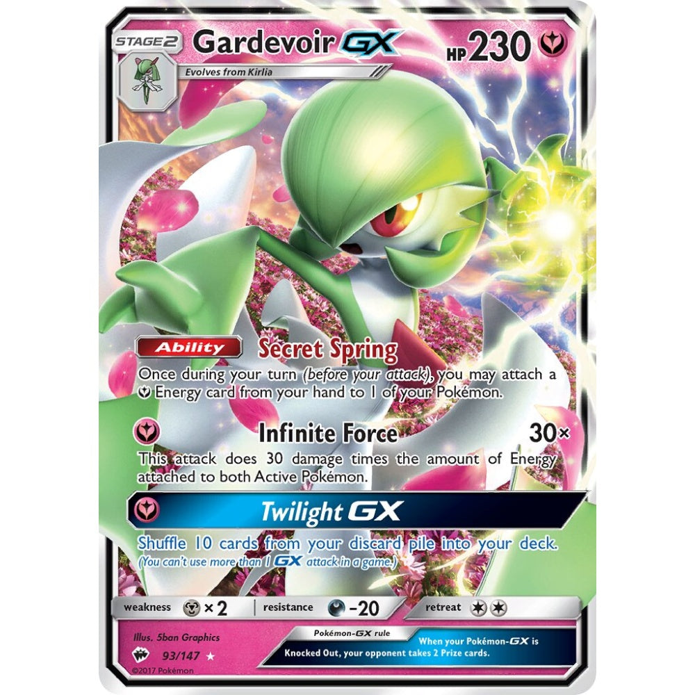 Gardevoir-GX Rare Holo GX 93/147 Pokemon Card Game Burning Shadows