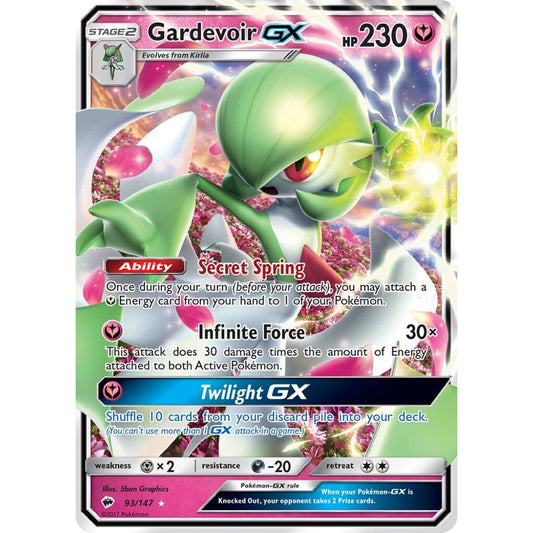 Gardevoir-GX Rare Holo GX 93/147 Pokemon Card Game Burning Shadows