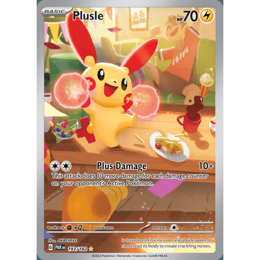 Plusle Illustration Rare 193/182 Pokemon Card Game Paradox Rift