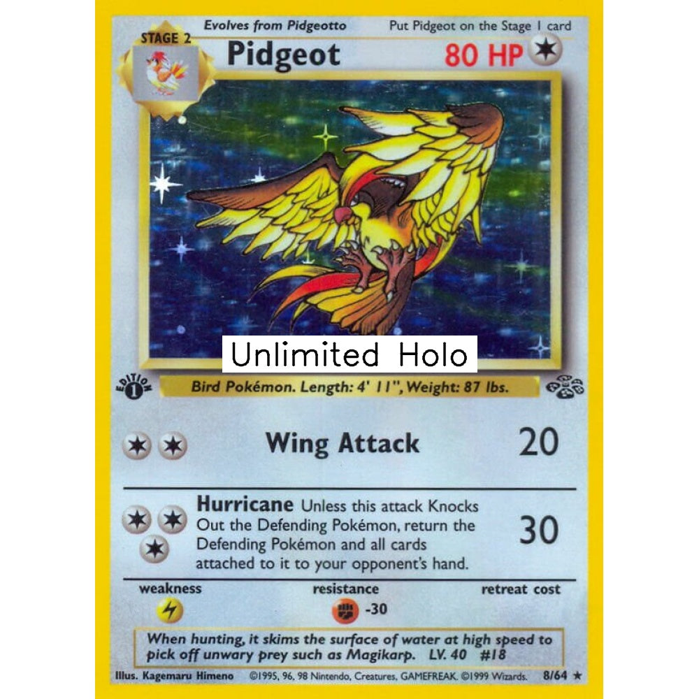 Pidgeot Holo Rare 8/64 Pokemon Card Game Jungle
