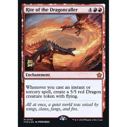 Rite of the Dragoncaller mythic 92s Magic the Gathering Foundations Promos