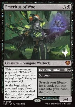 Emeritus of Woe // Demonic Tutor - Secrets of Strixhaven: Promos (Mythic) [PSOS-80]