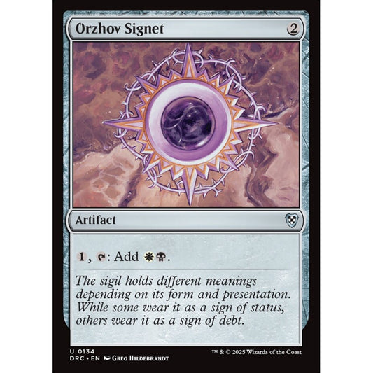Orzhov Signet, 134, uncommon, Magic: The Gathering, Aetherdrift Commander