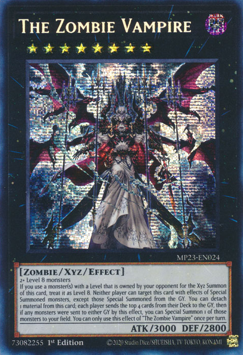 The Zombie Vampire MP23-EN024 Prismatic Prismatic Secret Rare Yu-Gi-Oh 25th Anniversary Tin: Dueling Heroes Mega Pack in Art