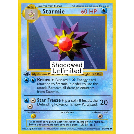 Starmie Common 64/102 Pokemon Card Game Base Set