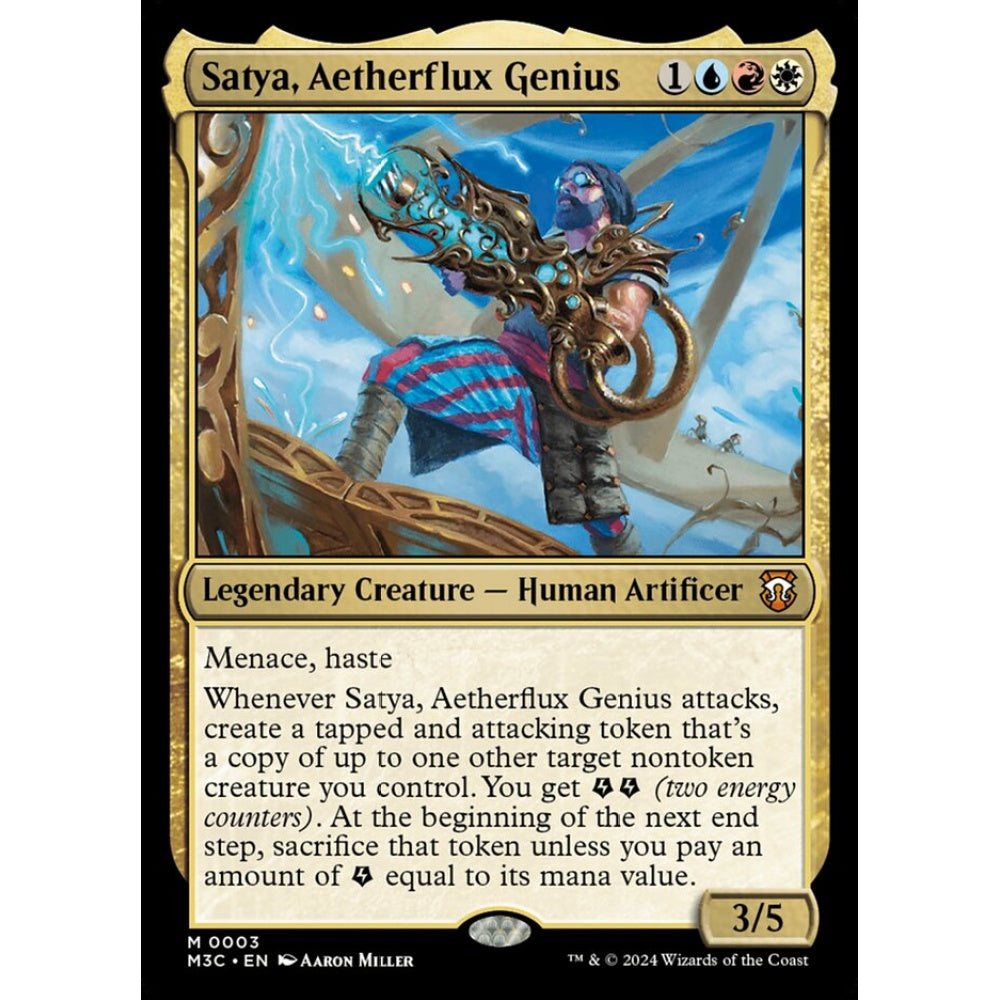 Satya, Aetherflux Genius, 3, mythic, Magic: The Gathering, Modern Horizons 3