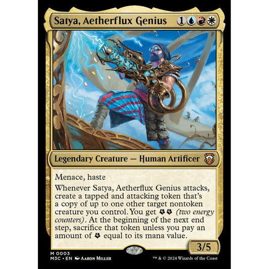 Satya, Aetherflux Genius, 3, mythic, Magic: The Gathering, Modern Horizons 3