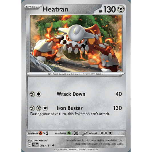 Heatran Uncommon 068/131 Pokemon Card Game Prismatic Evolutions