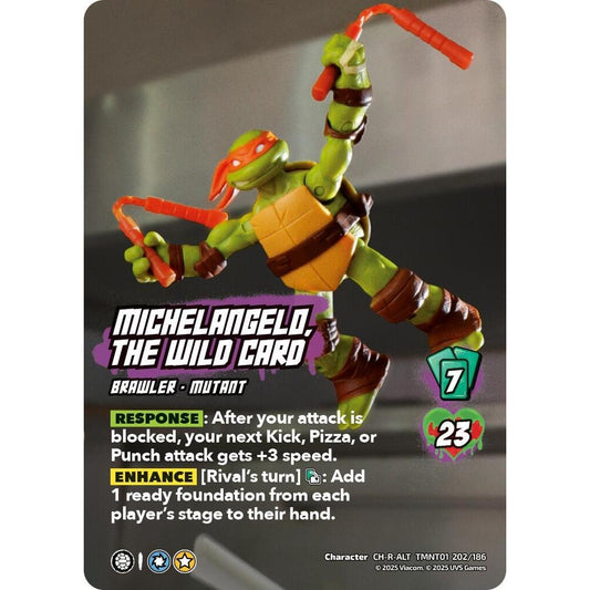 Michelangelo, the Wild Card 202/186 TMNT01 Universus Teenage Mutant Ninja Turtles Character CH-R-ALT
