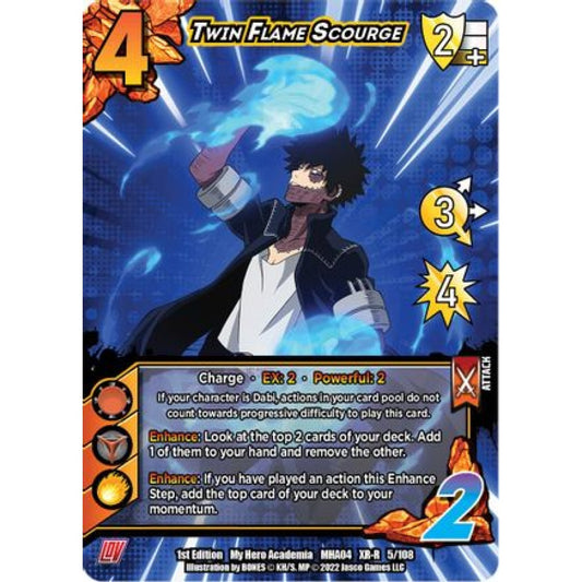 Twin Flame Scourge, 005/108, XR-R, UniVersus, MHA04 League of Villains