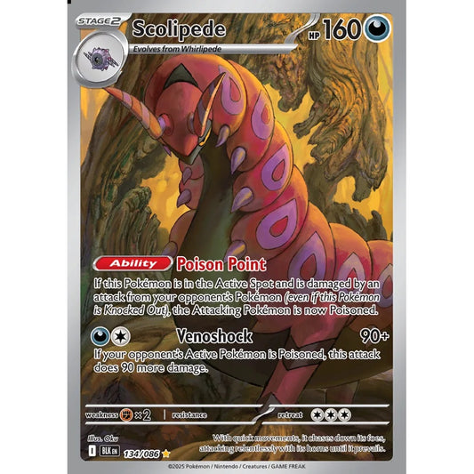 Scolipede Illustration Rare 134/086 Pokemon Card Game Black Bolt