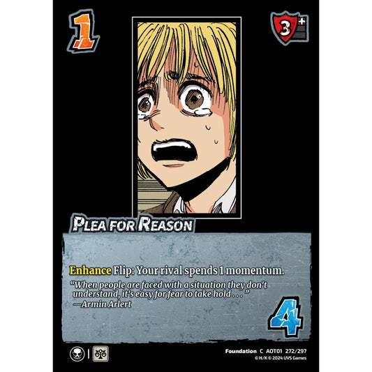Plea for Reason, 272/297, C, UniVersus, Attack on Titan: Battle for Humanity