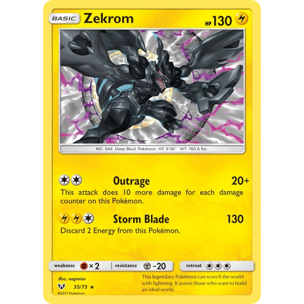 Zekrom Rare Holo 35/73 Pokemon Card Game Shining Legends