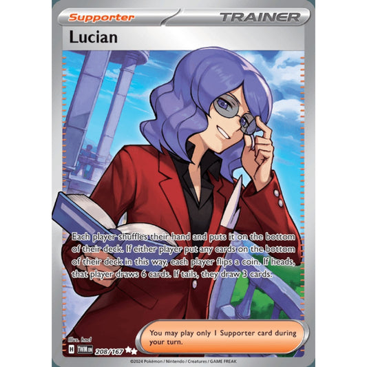 Lucian Full Art 208/167 Pokemon Card Game Twilight Masquerade