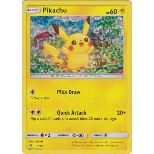 Pikachu Fixed 4/12 Pokemon Card Game McDonald's Collection 2018