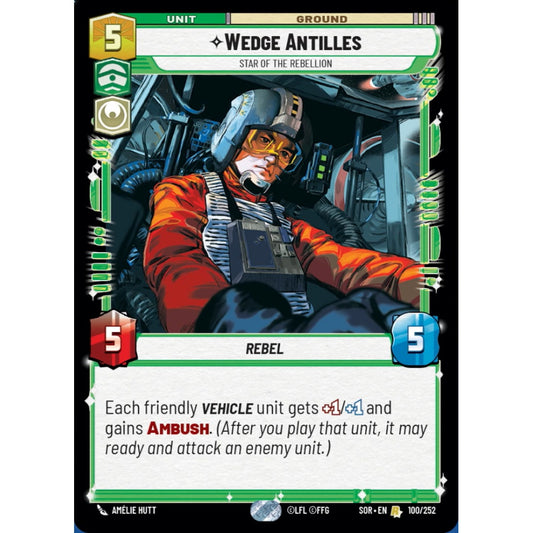 Wedge Antilles, 100, R, Star Wars Unlimited, Sparks Of Rebellion