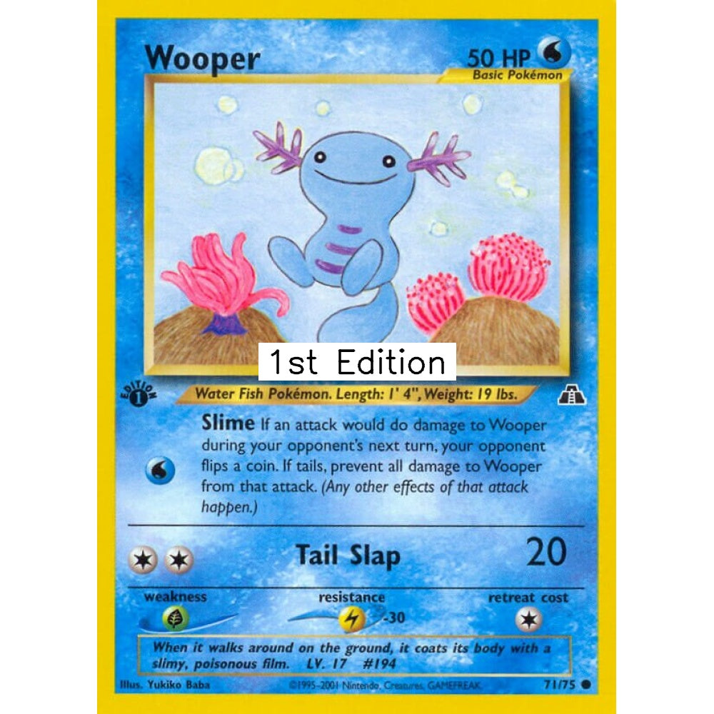 Wooper Common 71/75 Pokemon Card Game Neo Discovery