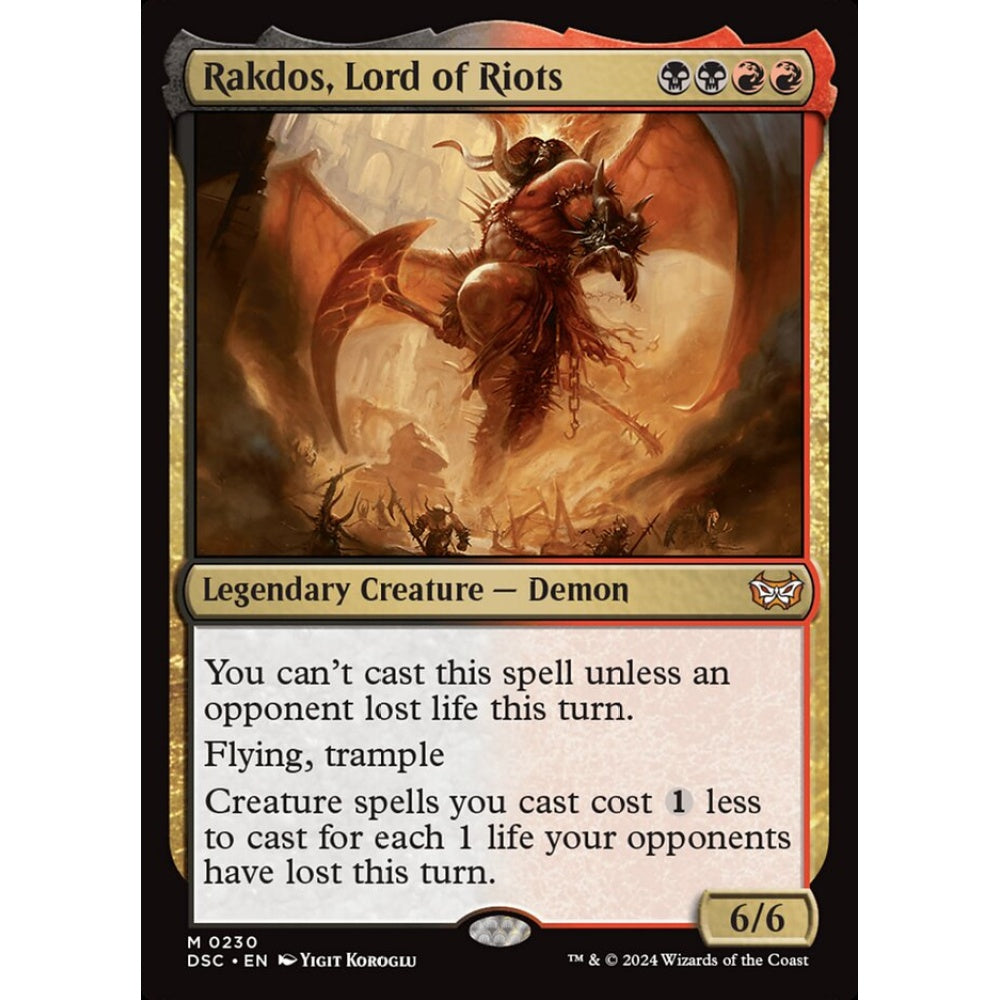 Rakdos, Lord of Riots, 230, mythic, Magic: The Gathering, Duskmourn: House of Horror