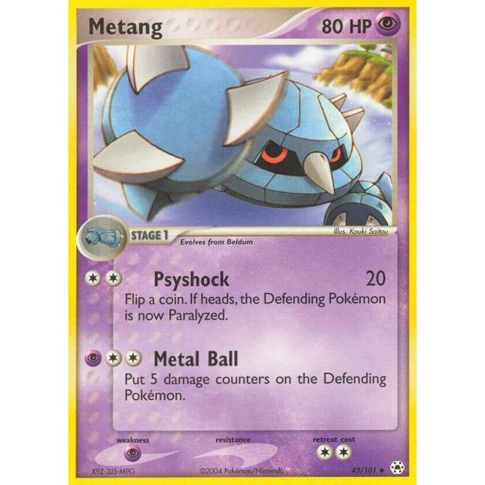 Metang Uncommon 43/101 Pokemon Card Game EX Hidden Legends