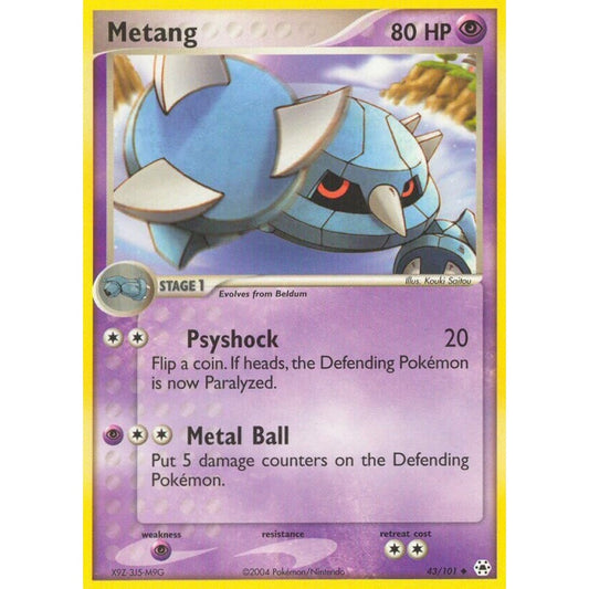 Metang Uncommon 43/101 Pokemon Card Game EX Hidden Legends