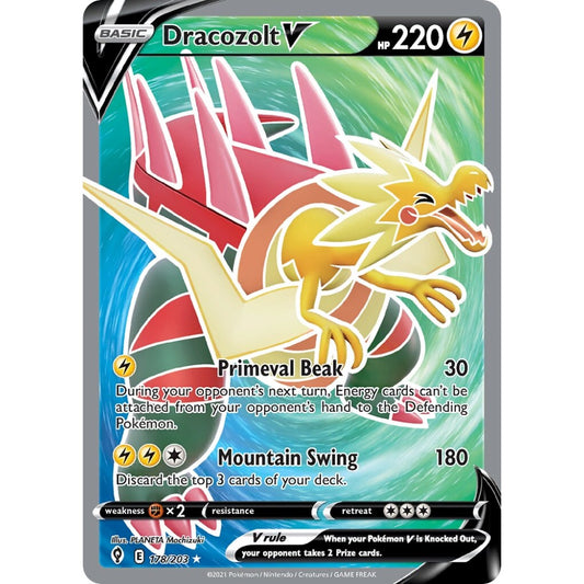 Dracozolt V Rare Ultra 178/203 Pokemon Card Game Evolving Skies