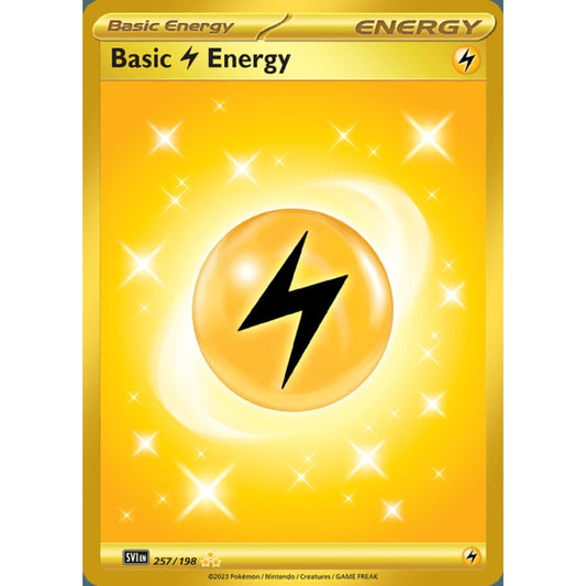 Lightning Energy Secret Rare 257/198 Pokemon Card Game Scarlet & Violet