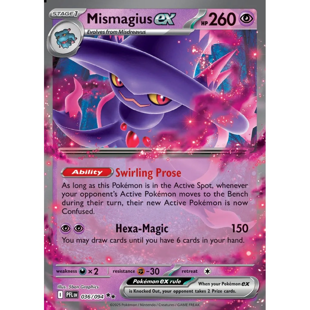 Mismagius ex Double Rare 036/094 Pokemon Card Game Phantasmal Flames
