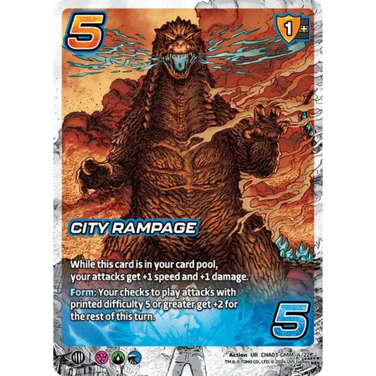 City Rampage, 4/22, UR, UniVersus, Challengers Godzilla & Mothra, King Ghidorah & Rodan
