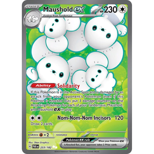 Maushold ex Ultra Rare 233/182 Pokemon Card Game Paradox Rift
