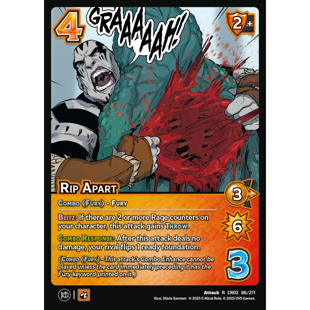 Rip Apart, 86/211, CR02, Universus, Critical Role: Heroes Of Exandria, Attack, R